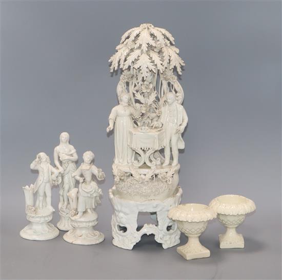 A group of Italian creamware, Naples, 19th century,